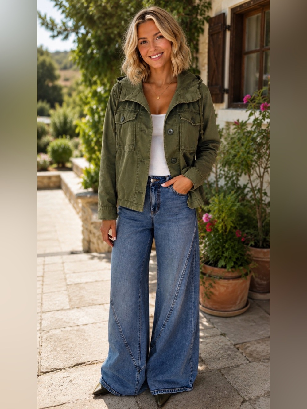 Madewell Olive Green Hooded Utility Military Jacket 100% Cotton - Picture 16 of 16